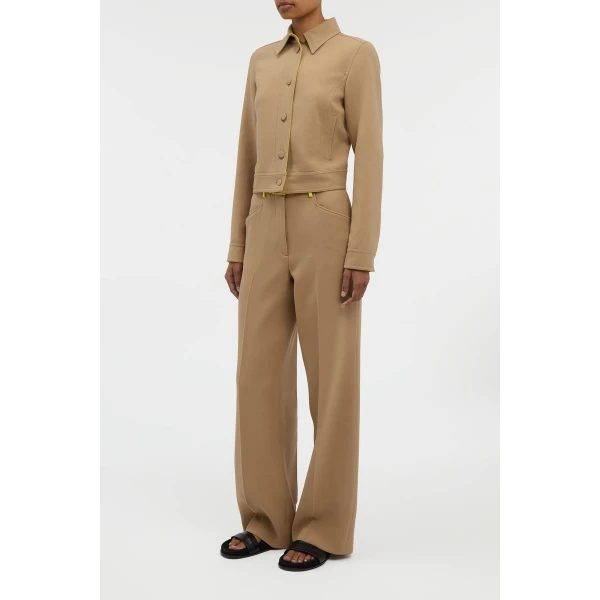 Gabriela Hearst Thereza Jacket in Camel & Citrine Virgin Wool Crepe, view 4