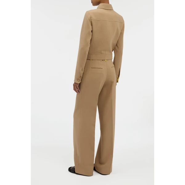 Gabriela Hearst Thereza Jacket in Camel & Citrine Virgin Wool Crepe, view 5