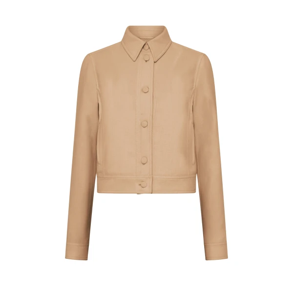 Gabriela Hearst Thereza Jacket in Camel & Citrine Virgin Wool Crepe