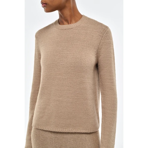 Gabriela Hearst Titus Knit Sweater in Camel Cashmere, view 5