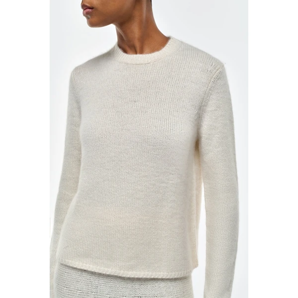 Gabriela Hearst Titus Knit Sweater in Ivory Cashmere, view 5