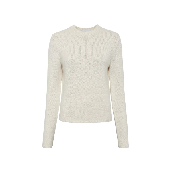 Gabriela Hearst Titus Knit Sweater in Ivory Cashmere