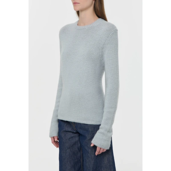 Gabriela Hearst Titus Knit Sweater in Light Blue Cashmere, view 3