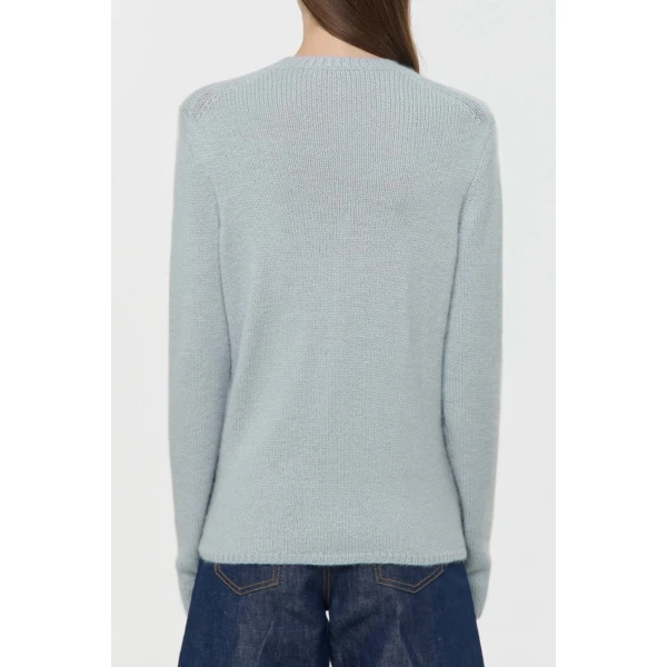 Gabriela Hearst Titus Knit Sweater in Light Blue Cashmere, view 4