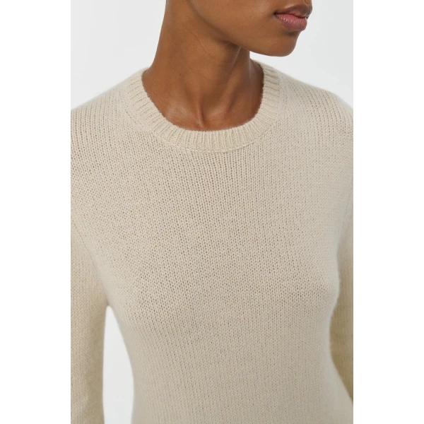 Gabriela Hearst Titus Knit Sweater in Off White Cashmere, view 5