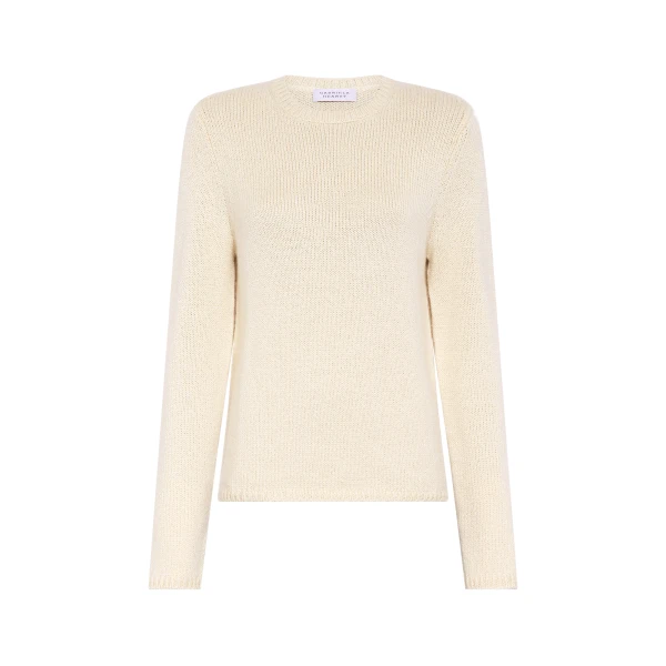 Gabriela Hearst Titus Knit Sweater in Off White Cashmere, view 6