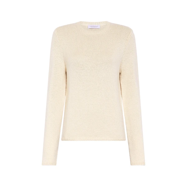 Gabriela Hearst Titus Knit Sweater in Off White Cashmere