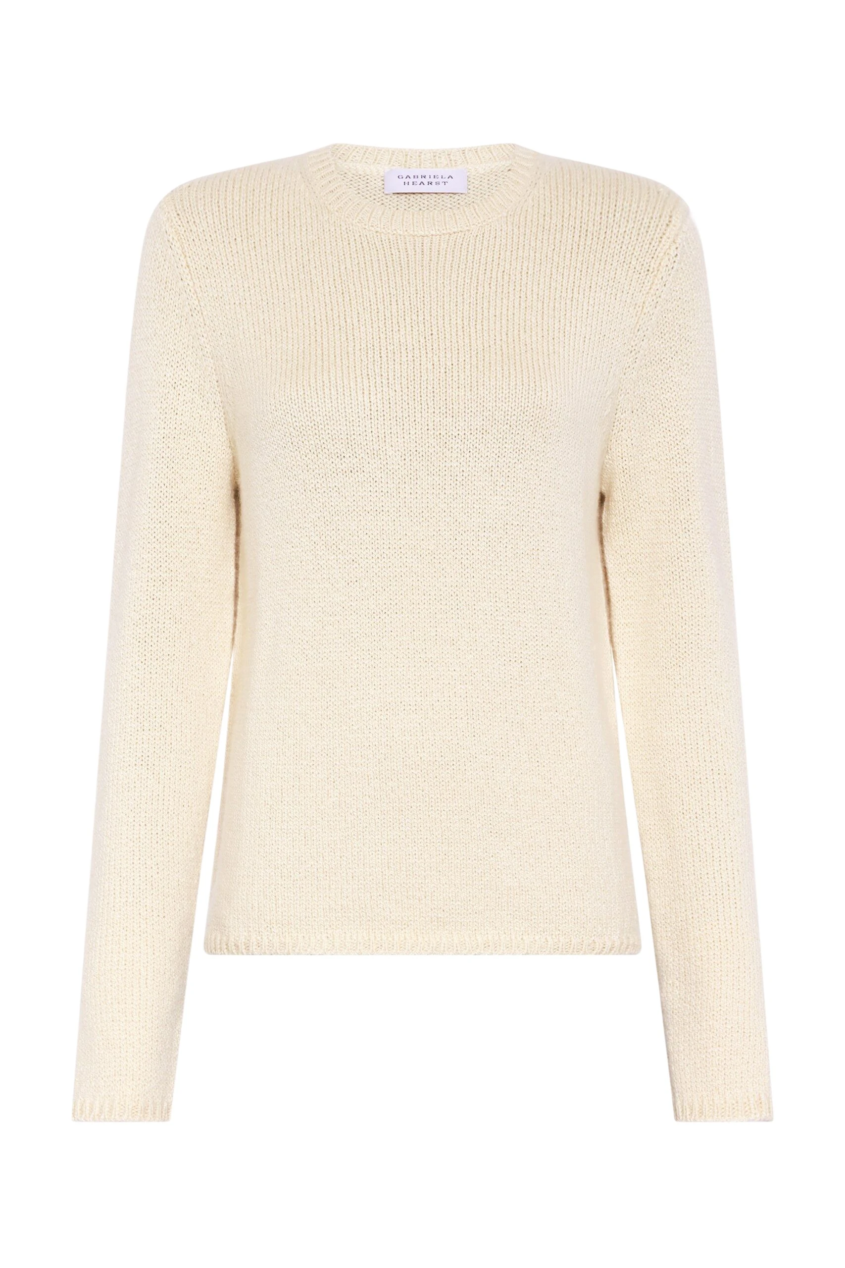 Gabriela Hearst Titus Knit Sweater in Off White Cashmere