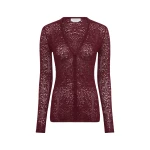 Gabriela Hearst Ultraris Lace Knit Cardigan in Bordeaux Merino Wool