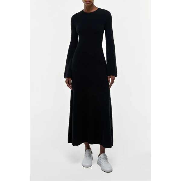 Gabriela Hearst Uriel Knit Maxi Dress in Black Brushed Cashmere, view 3