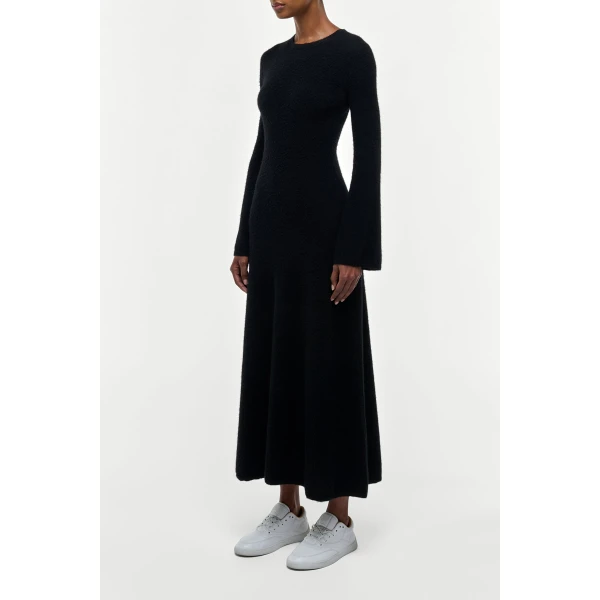 Gabriela Hearst Uriel Knit Maxi Dress in Black Brushed Cashmere, view 4
