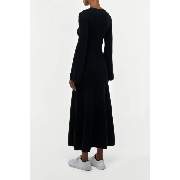 Gabriela Hearst Uriel Knit Maxi Dress in Black Brushed Cashmere, view 5