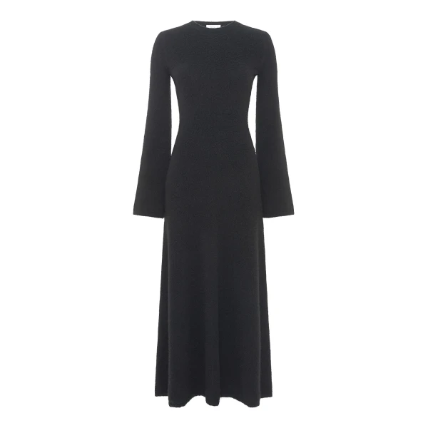 Gabriela Hearst Uriel Knit Maxi Dress in Black Brushed Cashmere, view 6