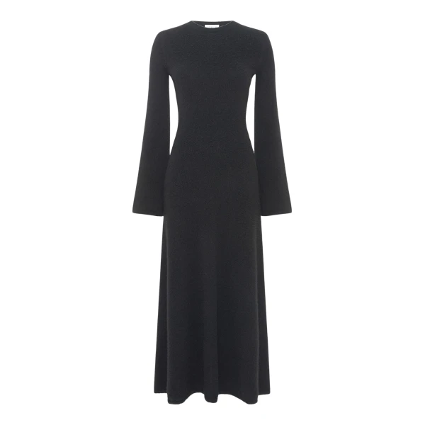 Gabriela Hearst Uriel Knit Maxi Dress in Black Brushed Cashmere