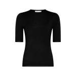 Gabriela Hearst Valentia Knit T-Shirt in Black Mulberry Silk