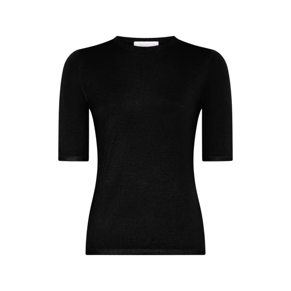 Gabriela Hearst Valentia Knit T-Shirt in Black Mulberry Silk