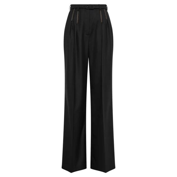 Gabriela Hearst Vargas Wide-leg Pant in Black & Camel Cashmere