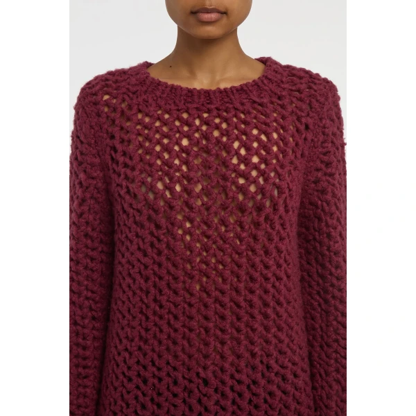 Gabriela Hearst Veralune Knit Crewneck Sweater in Bordeaux Welfat Cashmere, view 5