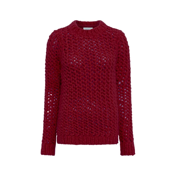 Gabriela Hearst Veralune Knit Crewneck Sweater in Bordeaux Welfat Cashmere, view 6