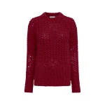 Gabriela Hearst Veralune Knit Crewneck Sweater in Bordeaux Welfat Cashmere