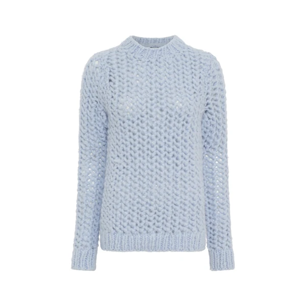 Gabriela Hearst Veralune Knit Crewneck Sweater in Light Blue Welfat Cashmere, view 6