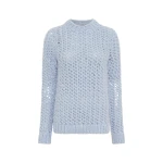 Gabriela Hearst Veralune Knit Crewneck Sweater in Light Blue Welfat Cashmere