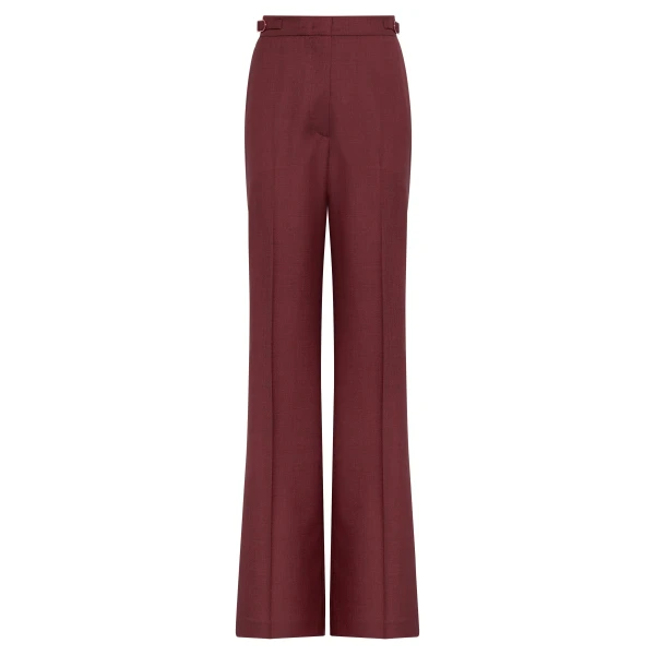Gabriela Hearst Vesta Flare Pant in Bordeaux Wool Silk, view 6