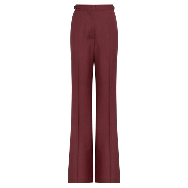 Gabriela Hearst Vesta Flare Pant in Bordeaux Wool Silk
