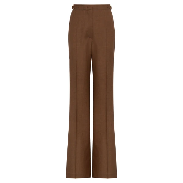 Gabriela Hearst Vesta Flare Pant in Chestnut Wool Silk, view 6