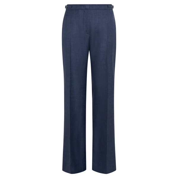 Gabriela Hearst Vesta Flare Pant in Denim Virgin Wool Silk with Linen, view 6