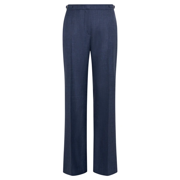 Gabriela Hearst Vesta Flare Pant in Denim Virgin Wool Silk with Linen