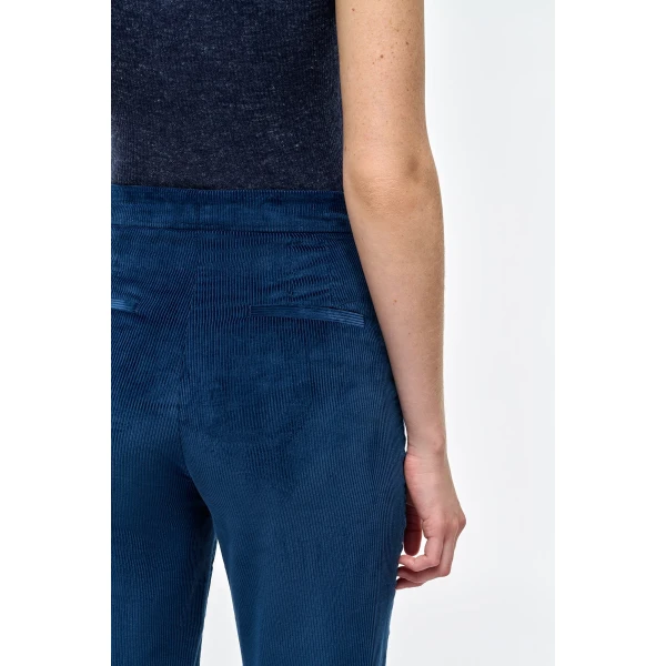 Gabriela Hearst Vesta Flare Pant in Electric Navy Sea Island Cotton Corduroy, view 5