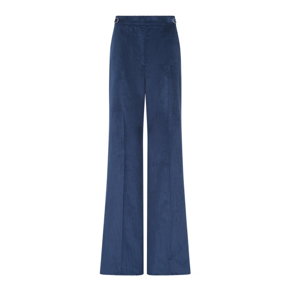 Gabriela Hearst Vesta Flare Pant in Electric Navy Sea Island Cotton Corduroy, view 6