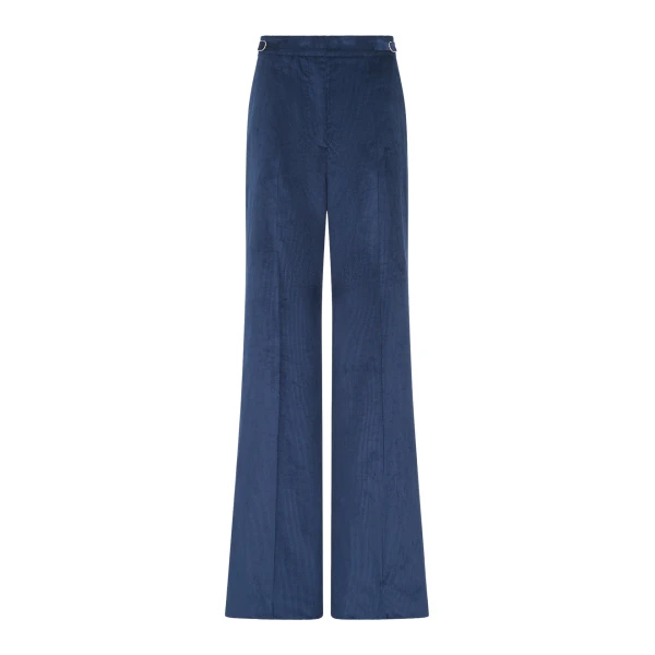 Gabriela Hearst Vesta Flare Pant in Electric Navy Sea Island Cotton Corduroy