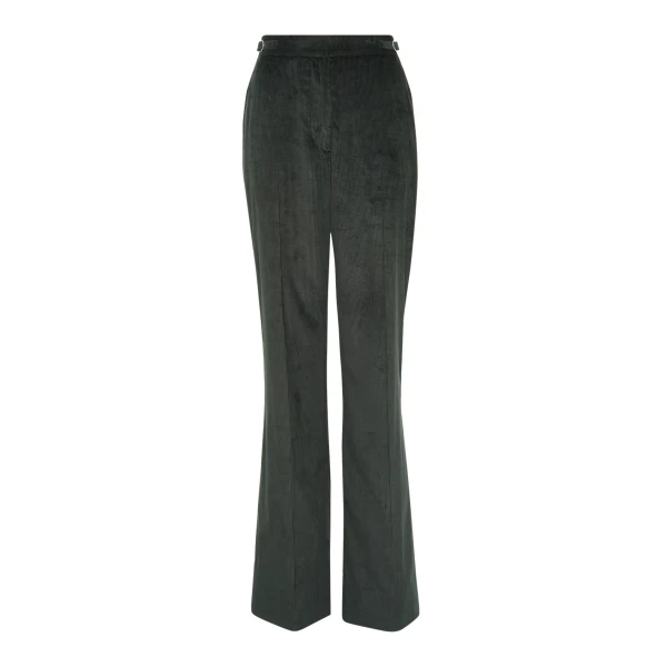 Gabriela Hearst Vesta Flare Pant in English Green Sea Island Cotton Corduroy, view 6