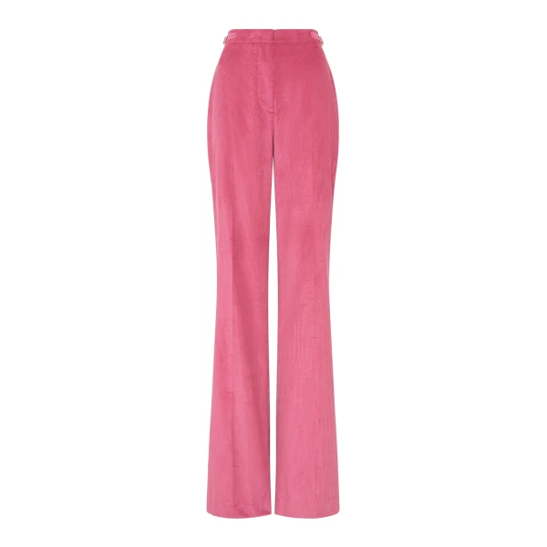 Gabriela Hearst Vesta Flare Pant in Fuchsia Sea Island Cotton Corduroy, view 6