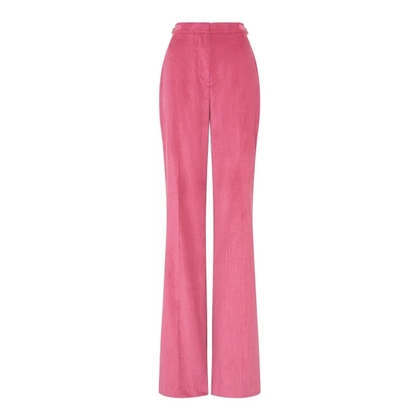 Gabriela Hearst Vesta Flare Pant in Fuchsia Sea Island Cotton Corduroy