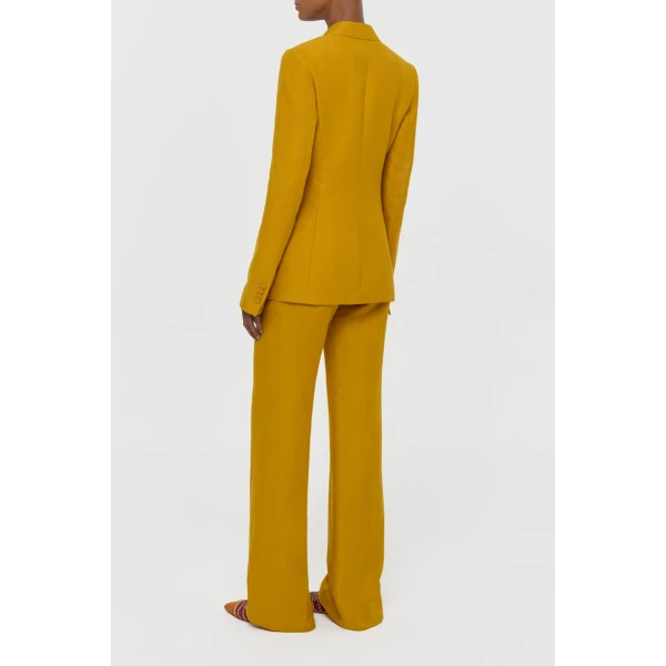 Gabriela Hearst Vesta Flare Pant in Golden Birch Linen Twill, view 4