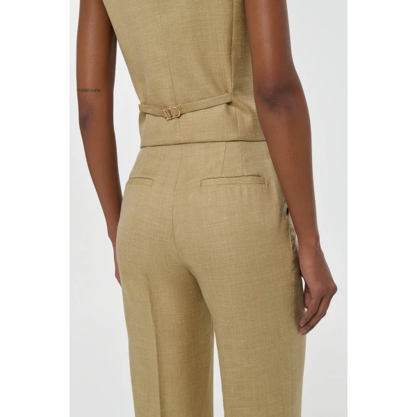 Gabriela Hearst Vesta Flare Pant in Hay Virgin Wool Silk with Linen, view 5