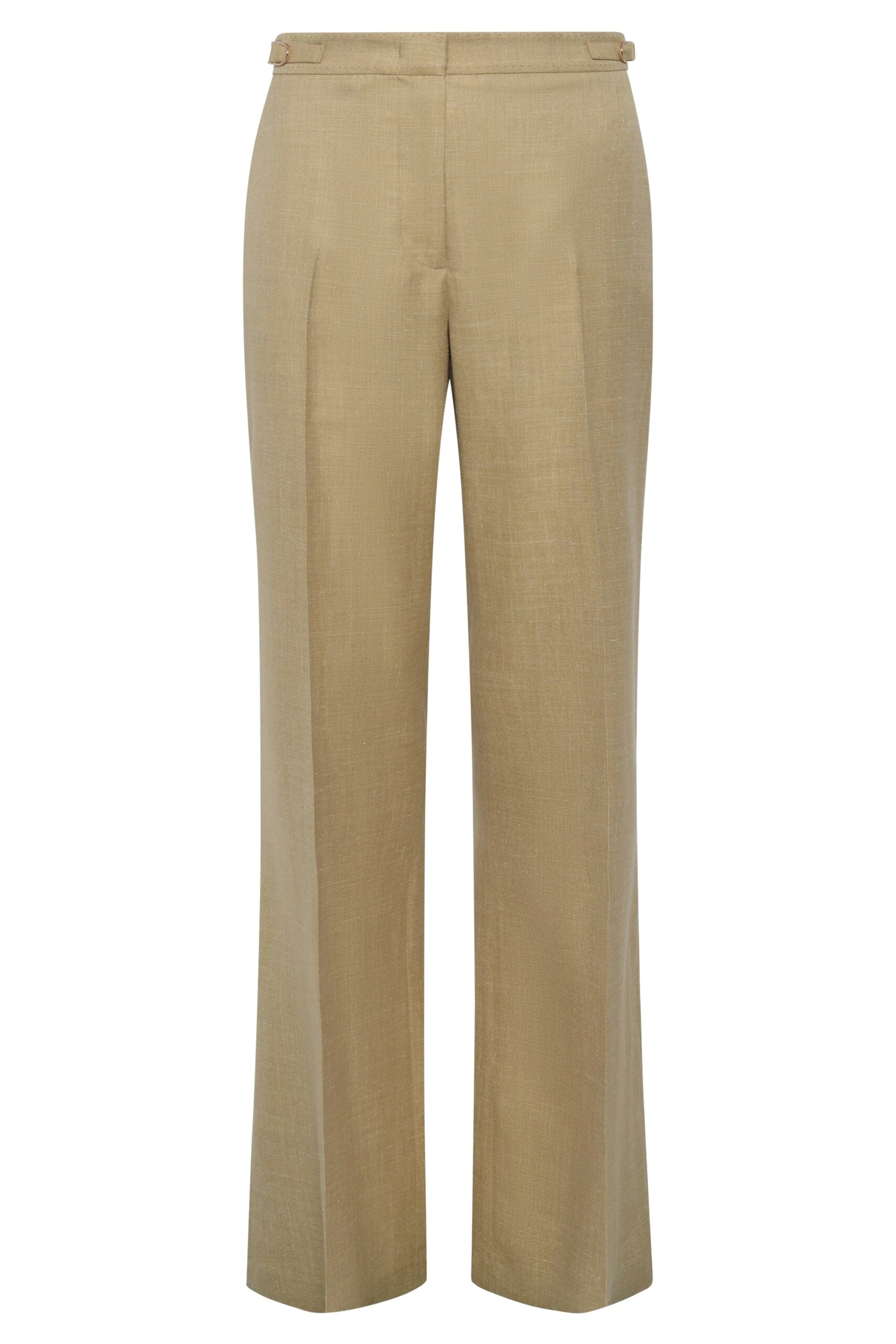 Gabriela Hearst Vesta Flare Pant in Hay Virgin Wool Silk with Linen