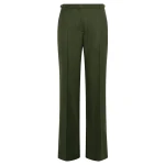 Gabriela Hearst Vesta Flare Pant in Olive Virgin Wool Silk with Linen
