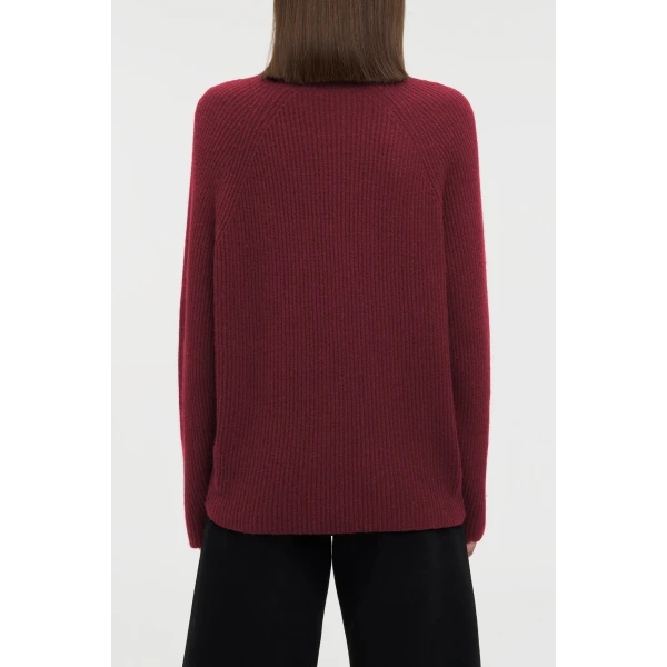 Gabriela Hearst Wigman Knit Turtleneck Sweater in Bordeaux Cashmere, view 4