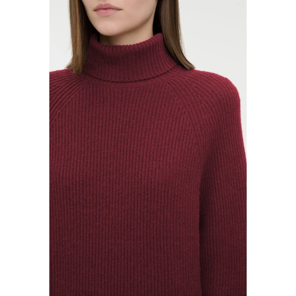Gabriela Hearst Wigman Knit Turtleneck Sweater in Bordeaux Cashmere, view 5