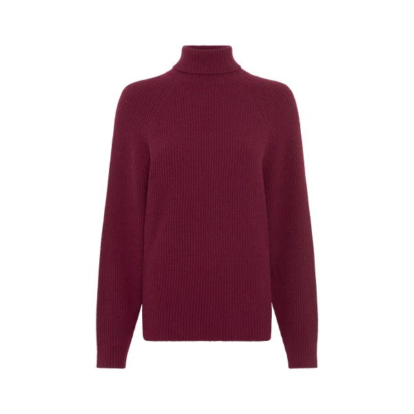 Gabriela Hearst Wigman Knit Turtleneck Sweater in Bordeaux Cashmere, view 6