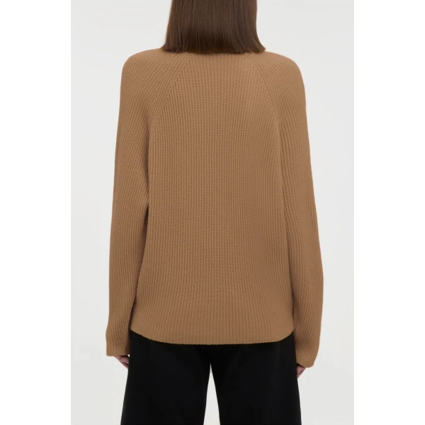 Gabriela Hearst Wigman Knit Turtleneck Sweater in Camel Cashmere, view 4