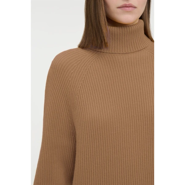 Gabriela Hearst Wigman Knit Turtleneck Sweater in Camel Cashmere, view 5