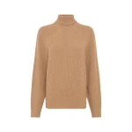 Gabriela Hearst Wigman Knit Turtleneck Sweater in Camel Cashmere
