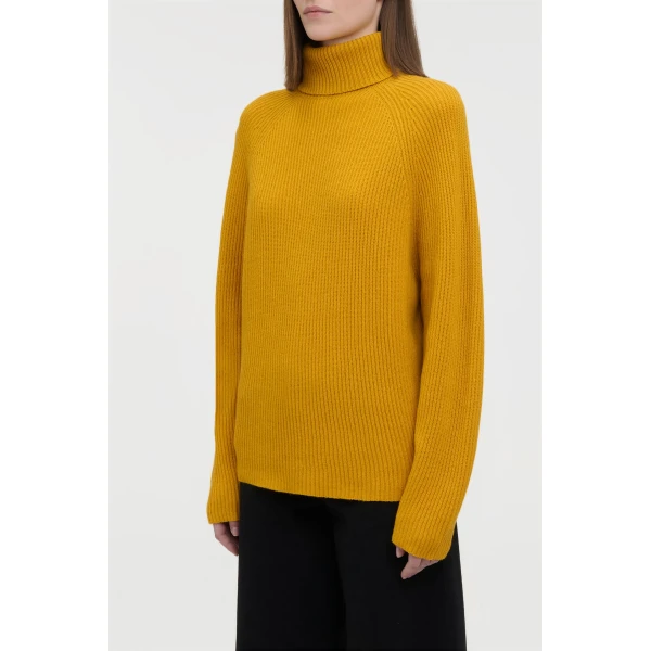 Gabriela Hearst Wigman Knit Turtleneck Sweater in Golden Birch Cashmere, view 3