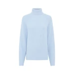 Gabriela Hearst Wigman Knit Turtleneck Sweater in Light Blue Cashmere