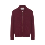 Gabriela Hearst Winslow Bomber in Bordeaux Speckled Cashmere Jacket